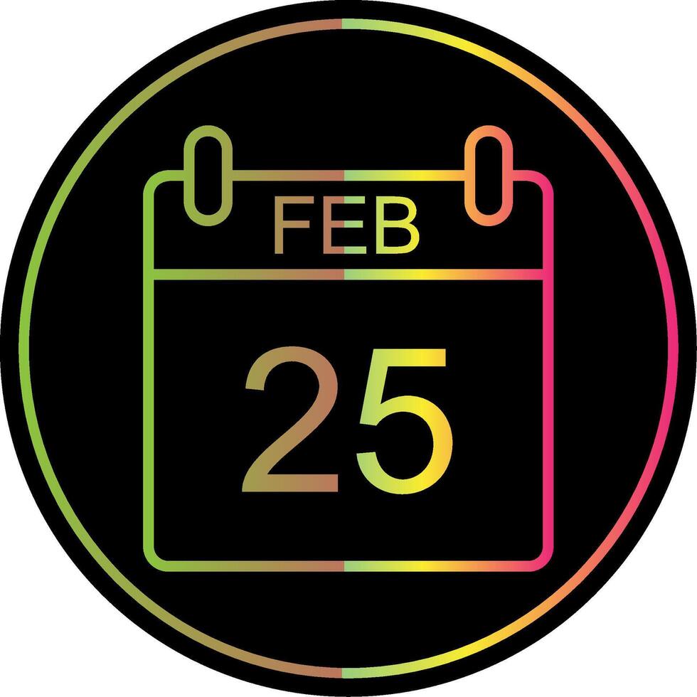 February Line Gradient Due Color Icon Design vector