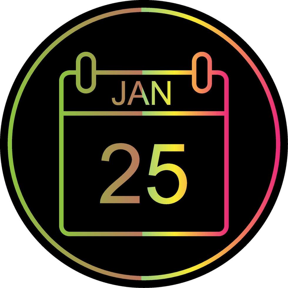 January Line Gradient Due Color Icon Design vector