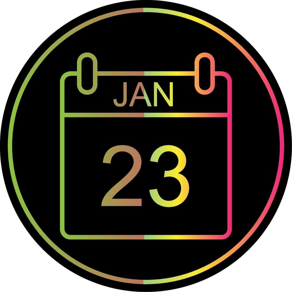 January Line Gradient Due Color Icon Design vector
