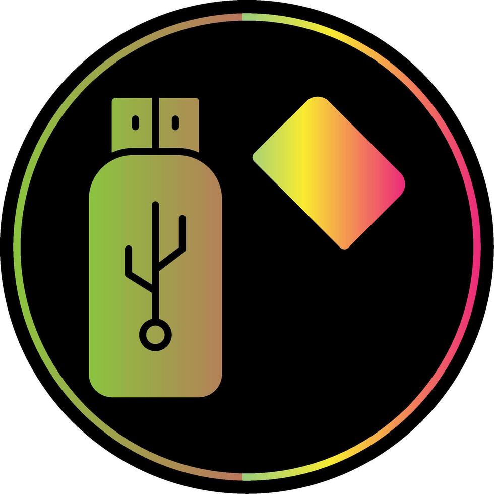 Usb Glyph Due Color Icon Design vector