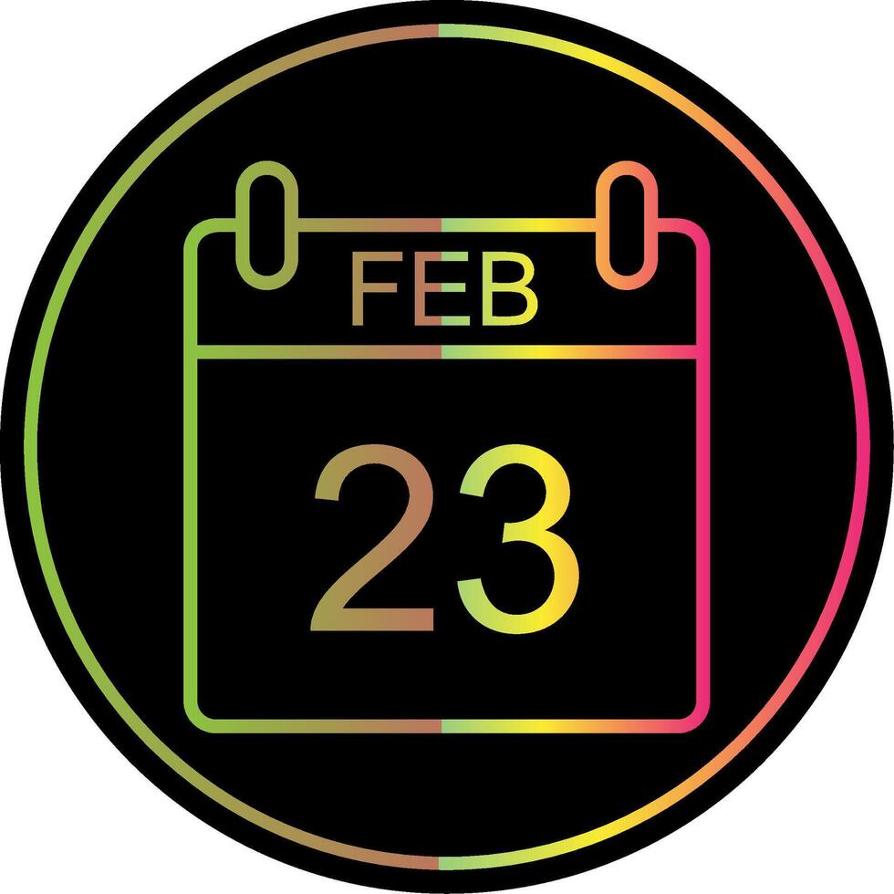 February Line Gradient Due Color Icon Design vector