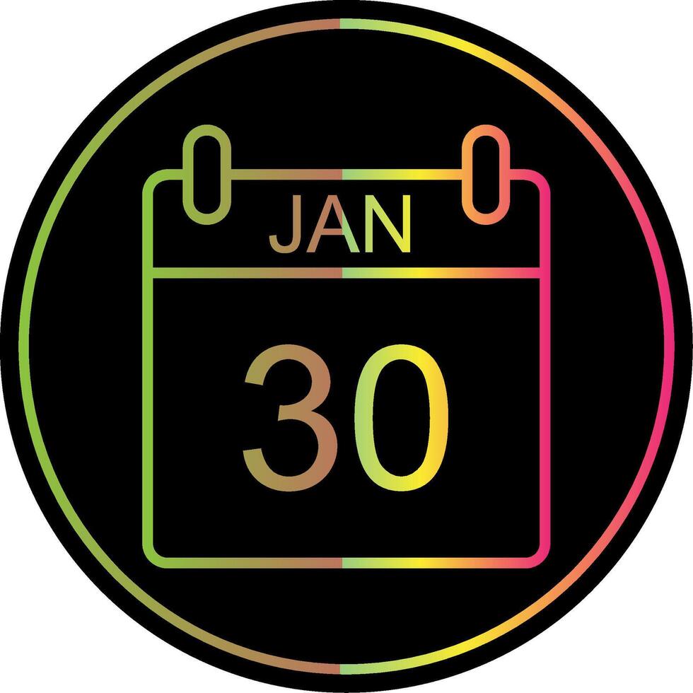 January Line Gradient Due Color Icon Design vector
