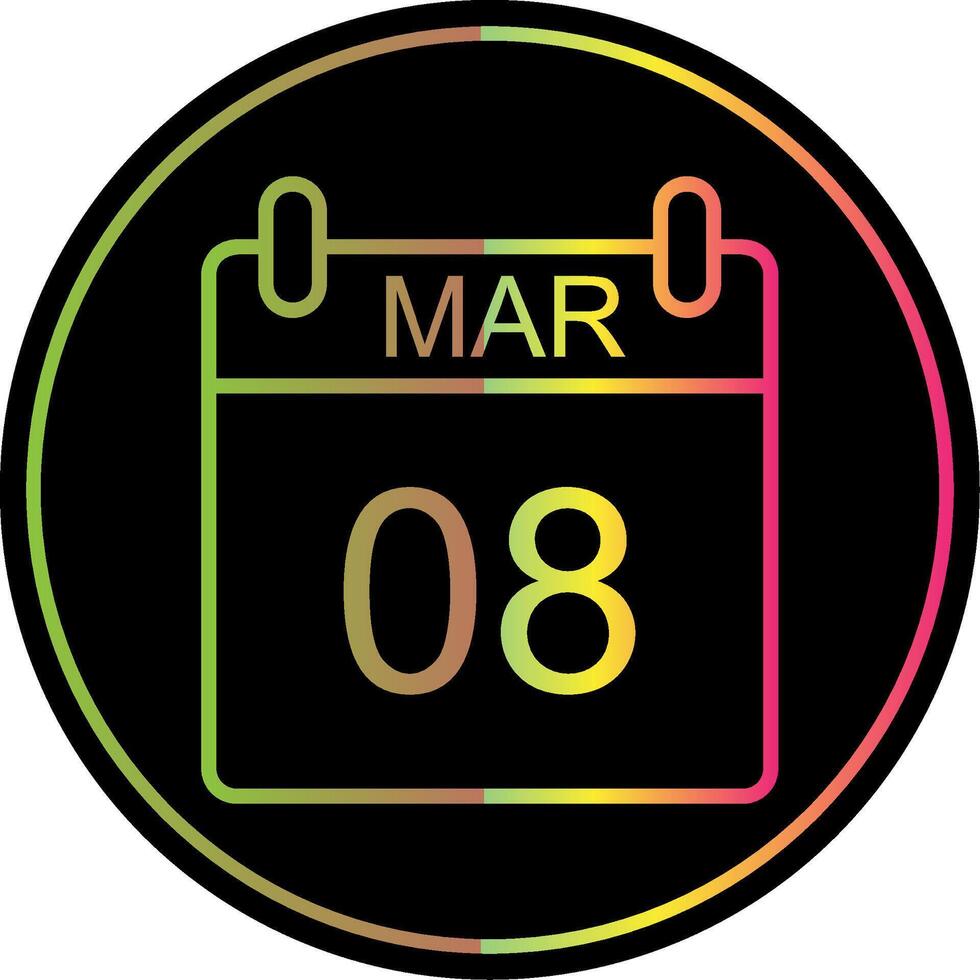 March Line Gradient Due Color Icon Design vector