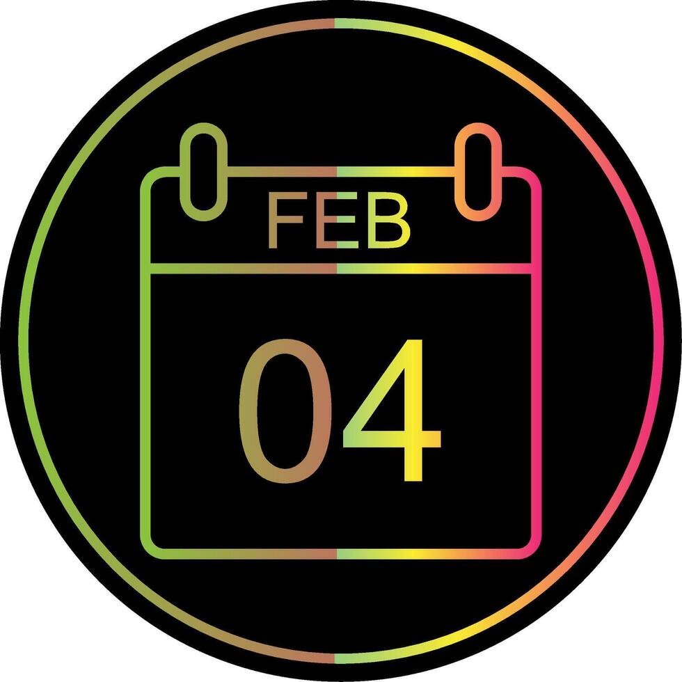 February Line Gradient Due Color Icon Design vector