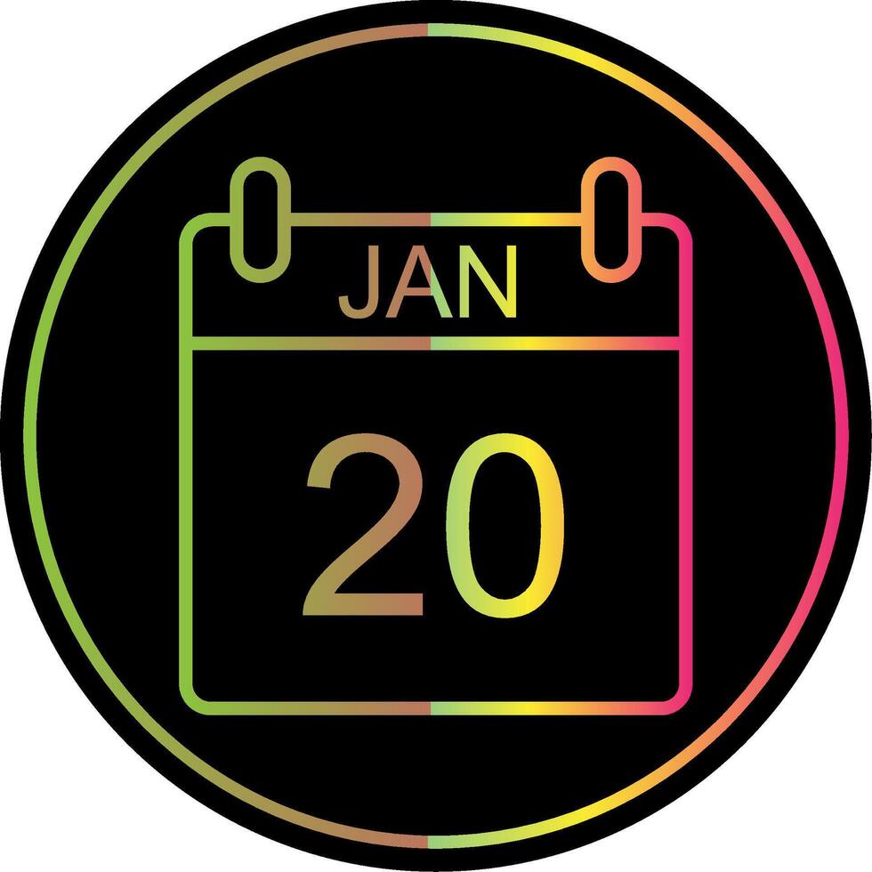 January Line Gradient Due Color Icon Design vector