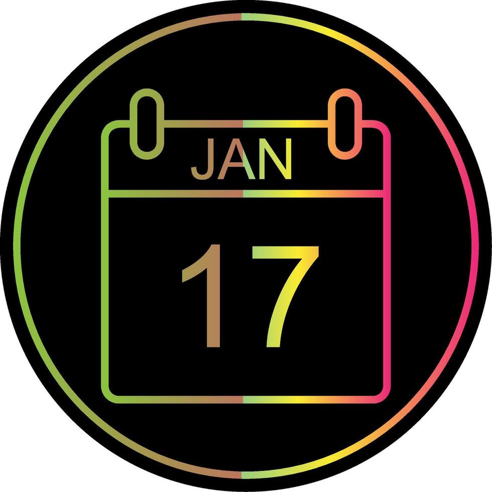 January Line Gradient Due Color Icon Design vector