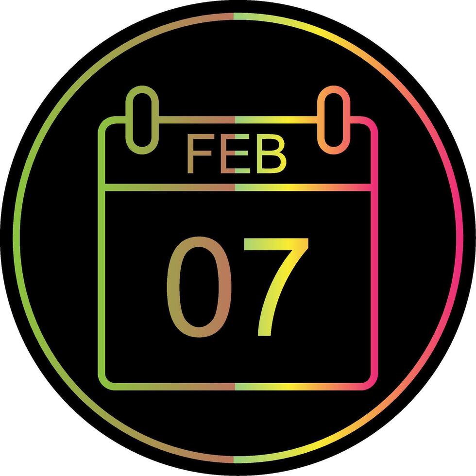 February Line Gradient Due Color Icon Design vector