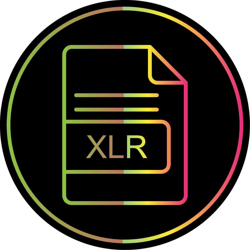 XLR File Format Line Gradient Due Color Icon Design vector