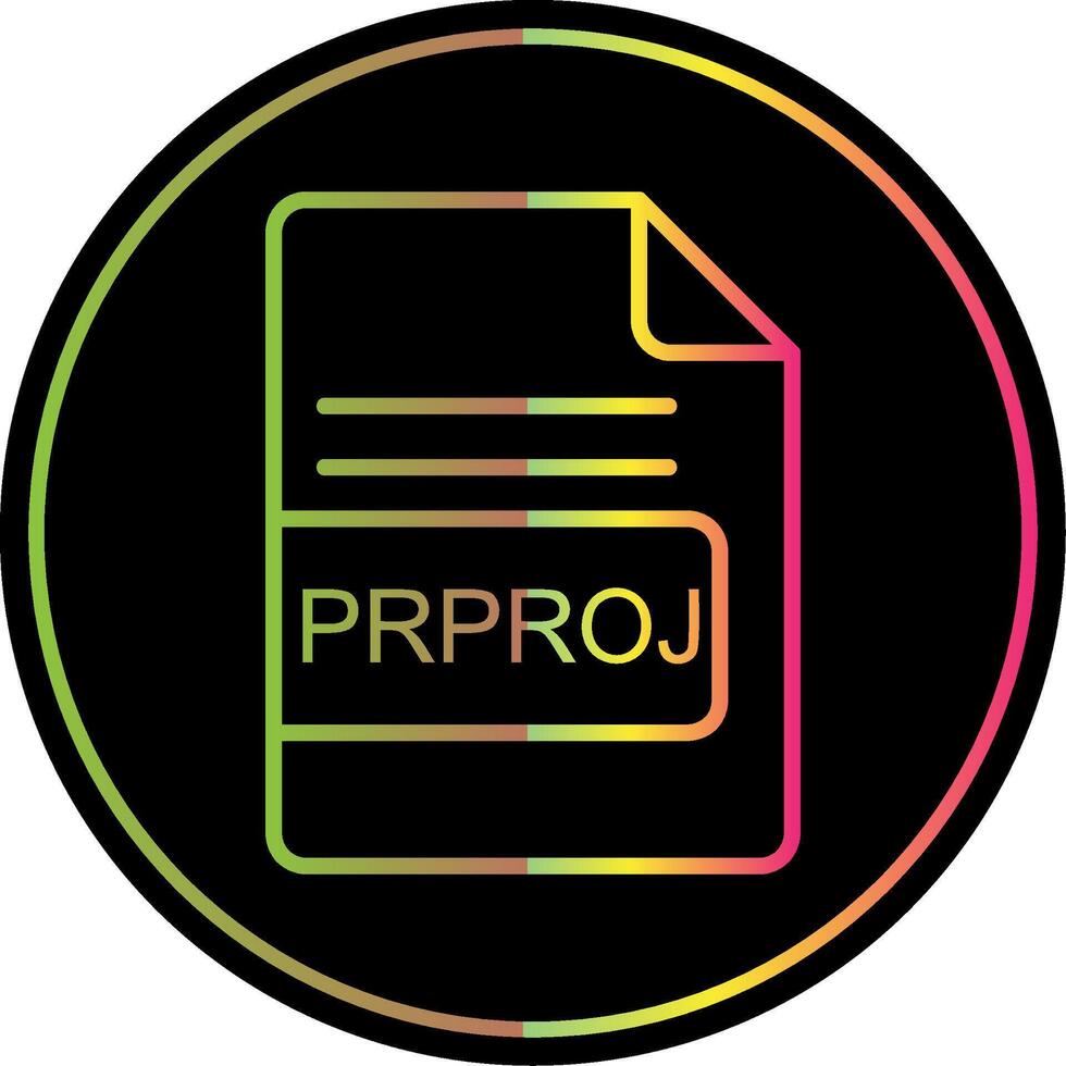 PRPROJ File Format Line Gradient Due Color Icon Design vector
