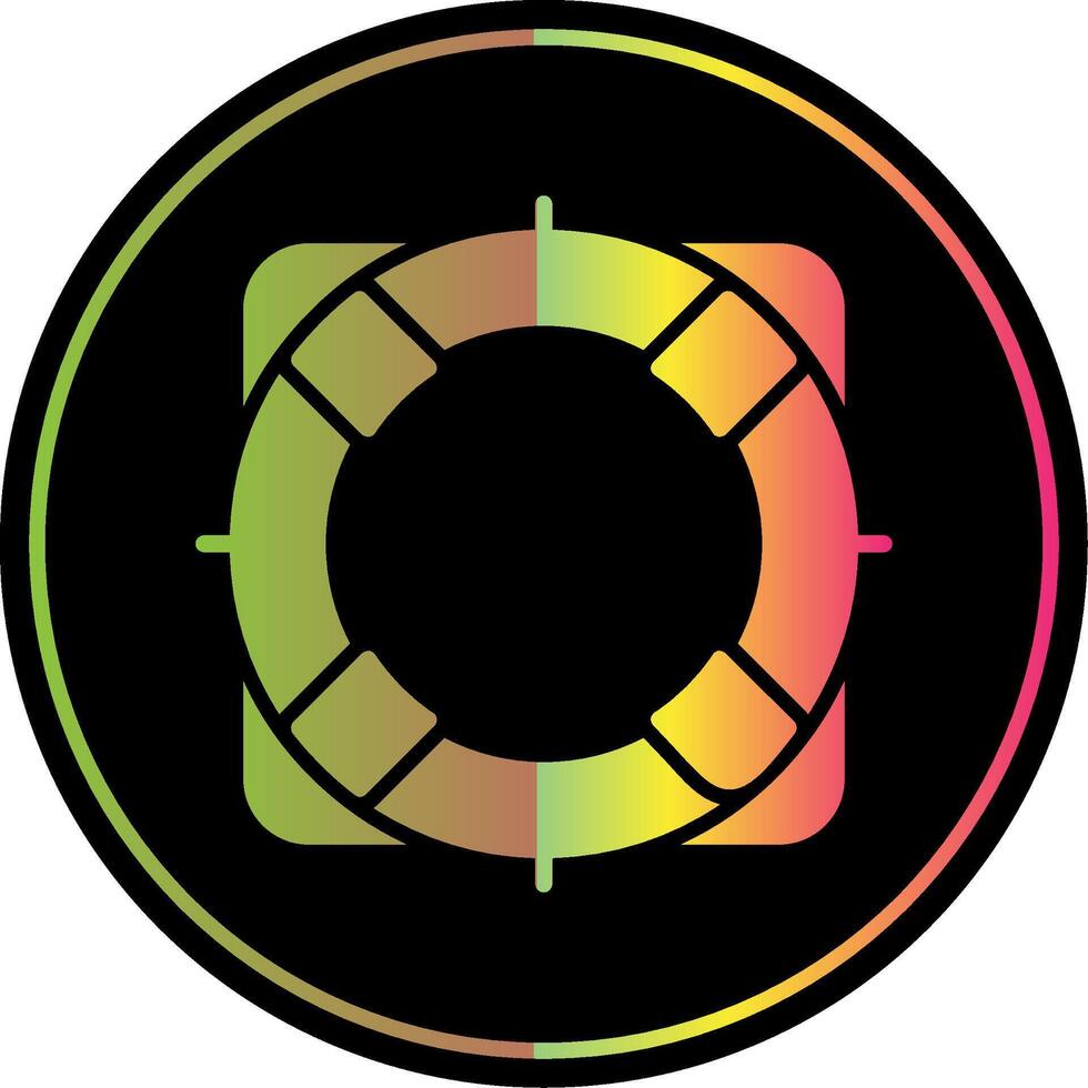 Rescue Buoy Glyph Due Color Icon Design vector