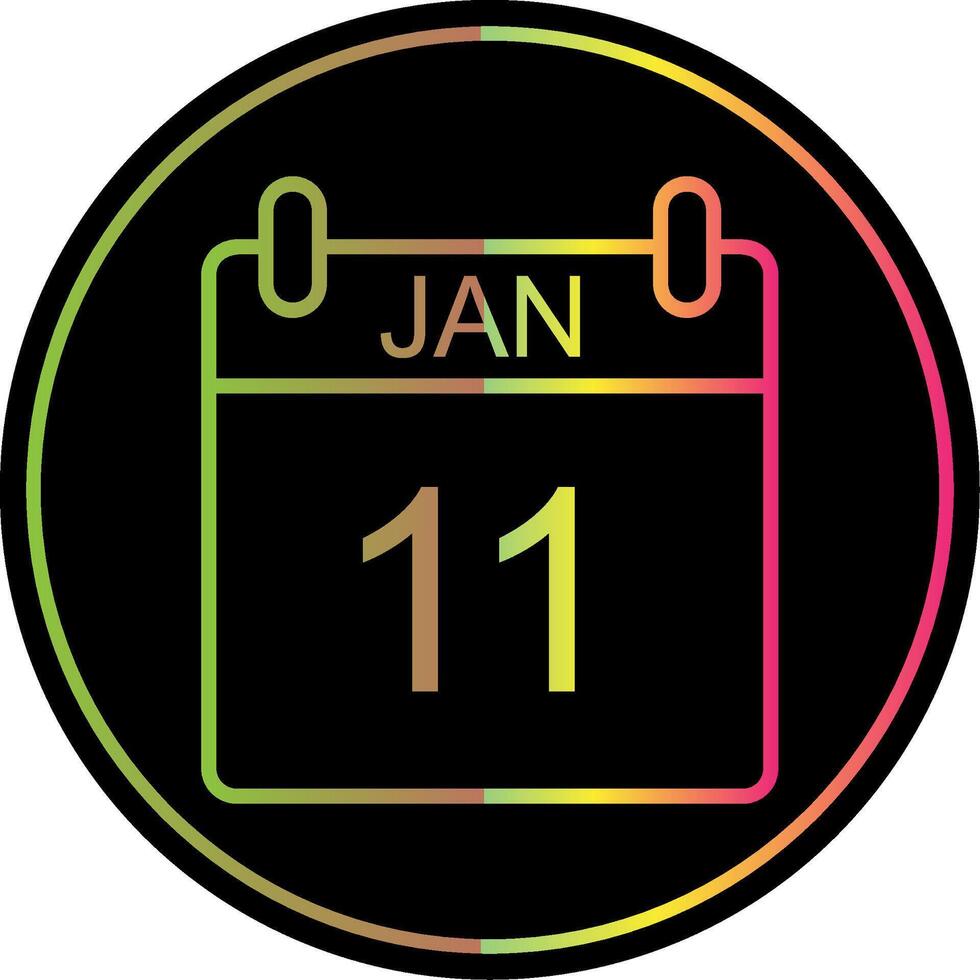 January Line Gradient Due Color Icon Design vector