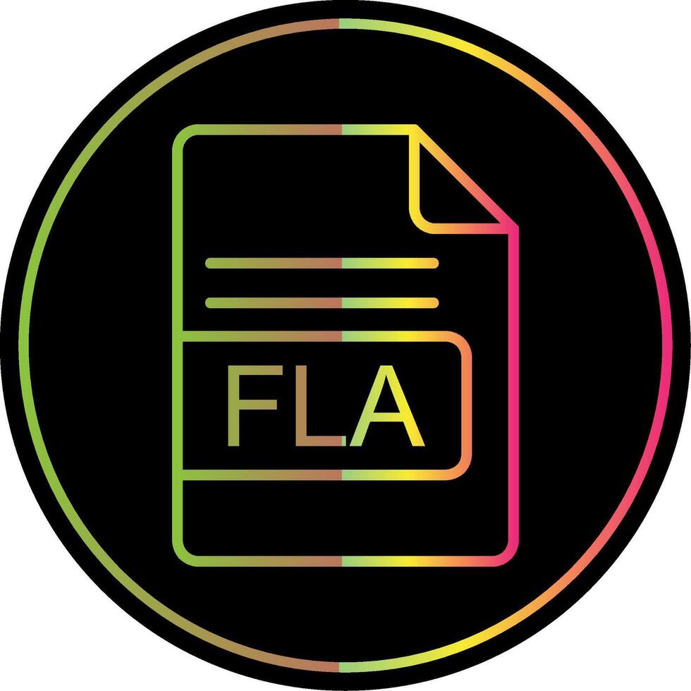 fla archivo formato línea degradado debido color icono diseño vector