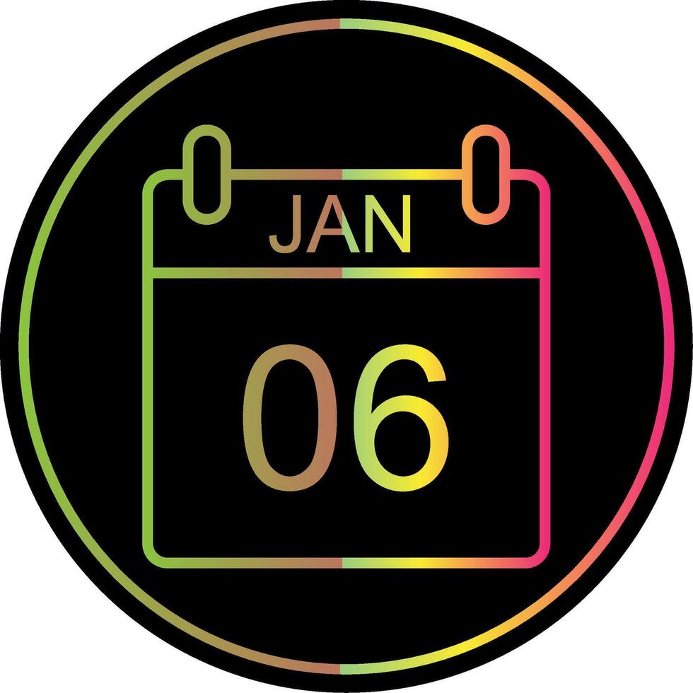 January Line Gradient Due Color Icon Design vector