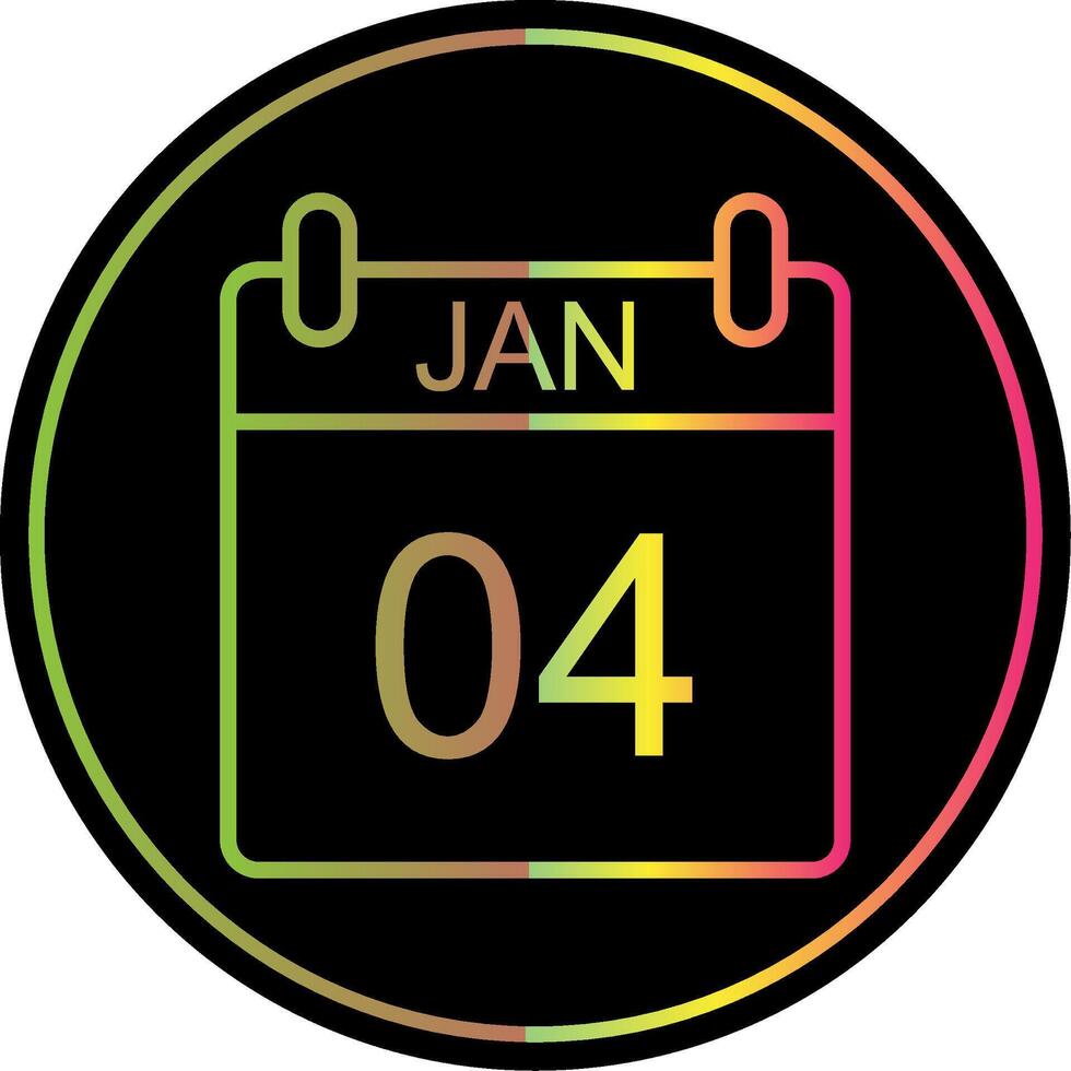 January Line Gradient Due Color Icon Design vector