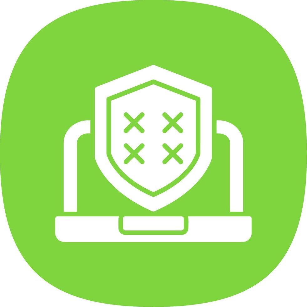 Security Laptop Password Glyph Curve Icon Design vector