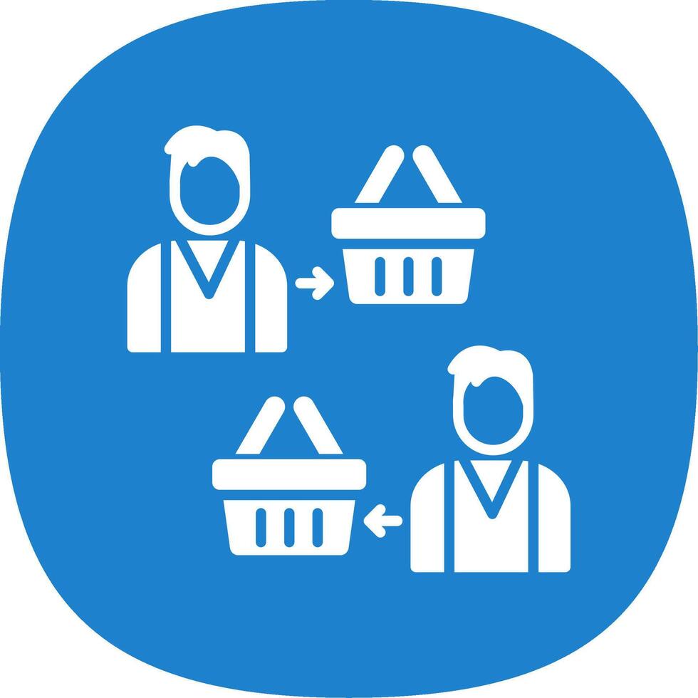 Reseller Glyph Curve Icon Design vector
