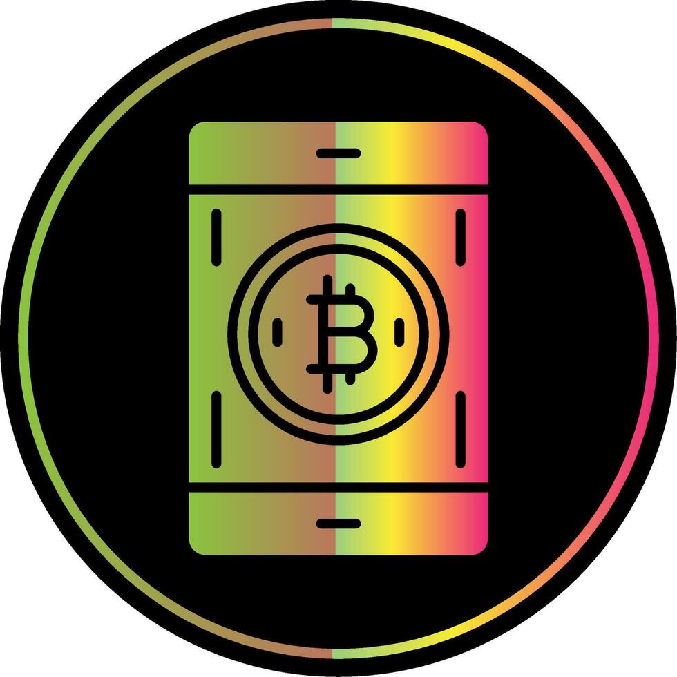 Bitcoin Pay Glyph Due Color Icon Design vector