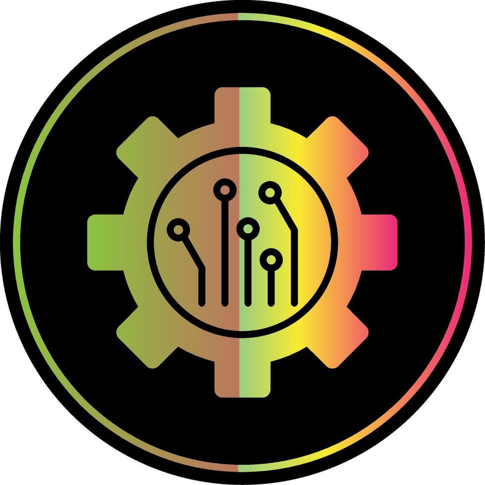 Mining Technology Glyph Due Color Icon Design vector