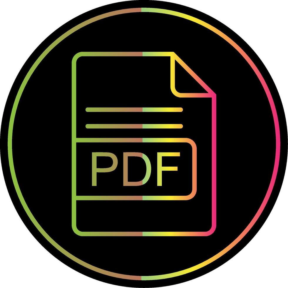 PDF File Format Line Gradient Due Color Icon Design vector