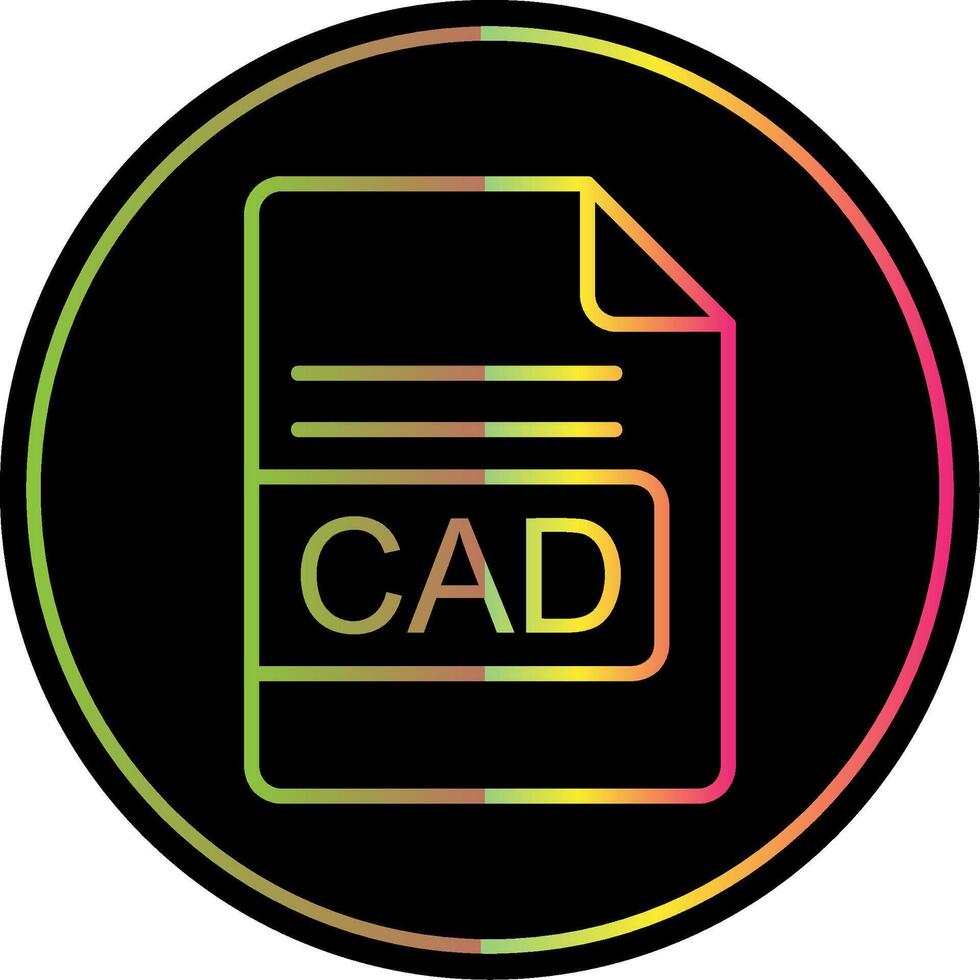 CAD File Format Line Gradient Due Color Icon Design vector