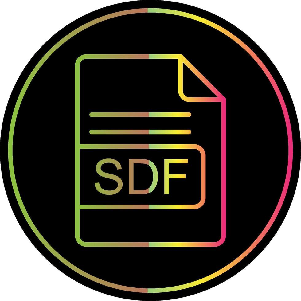 SDF File Format Line Gradient Due Color Icon Design vector