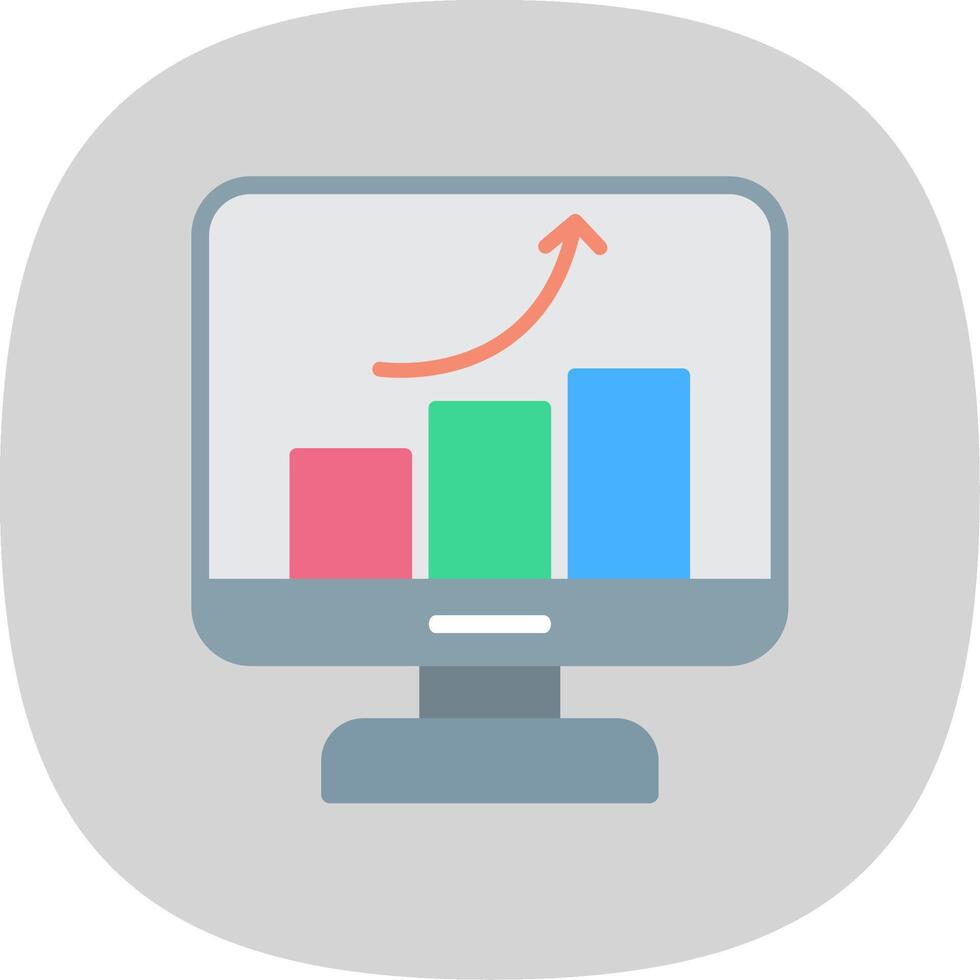 Improvement Flat Curve Icon Design vector