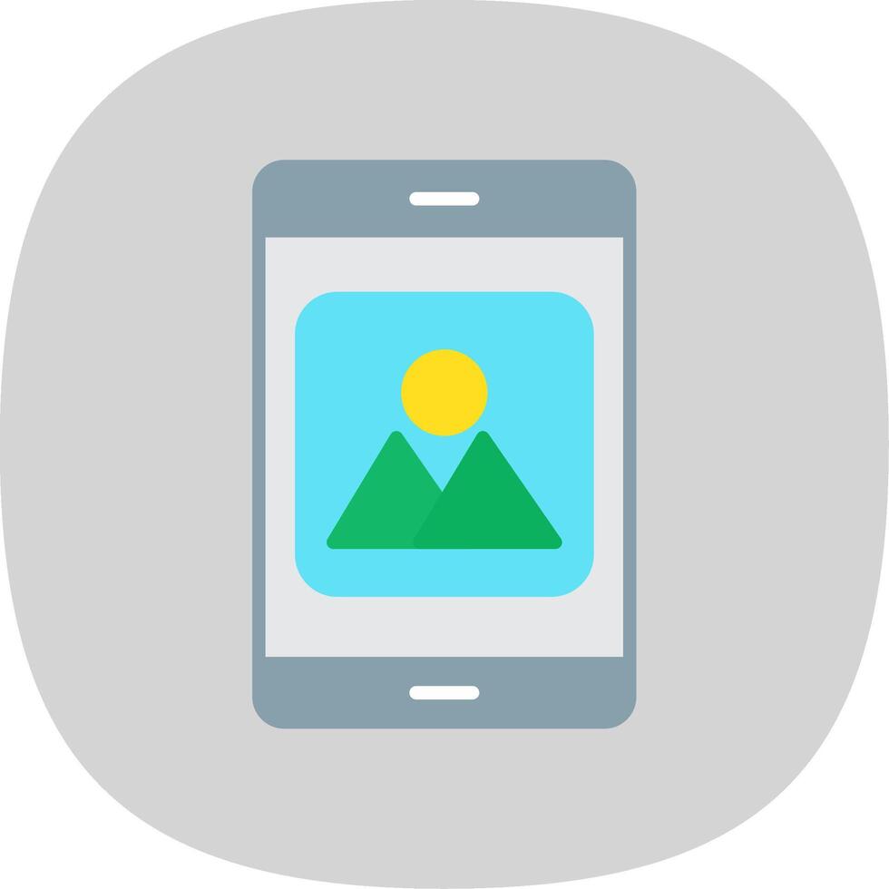 Mobile Application Flat Curve Icon Design vector
