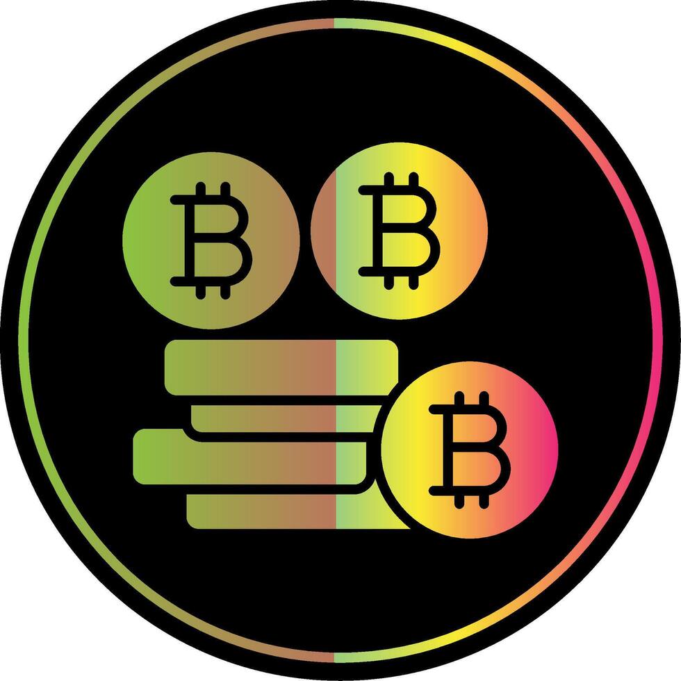 Bitcoins Bitcoins Glyph Due Color Icon Design vector