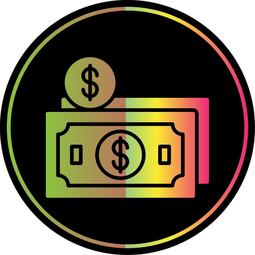 Flat Money Glyph Due Color Icon Design vector