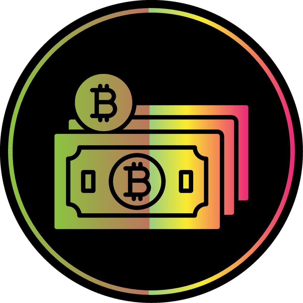 Bitcoin Cash Glyph Due Color Icon Design vector