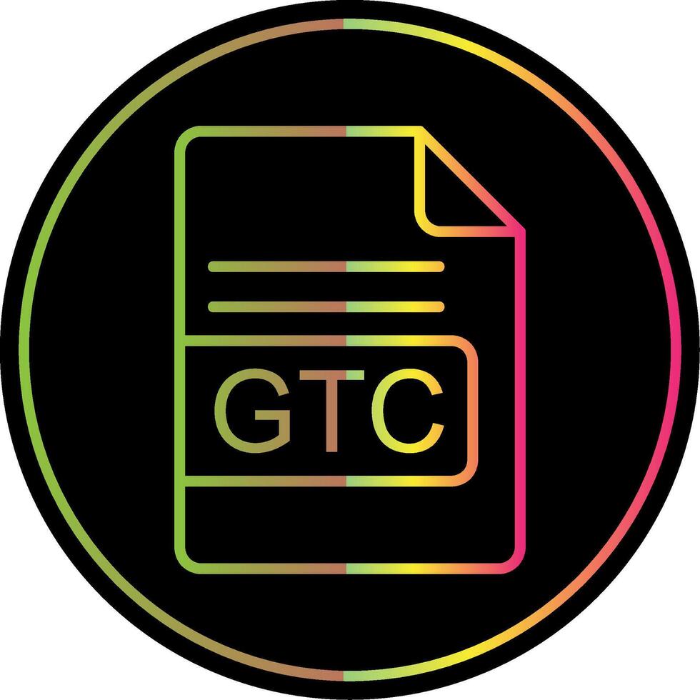GTC File Format Line Gradient Due Color Icon Design vector