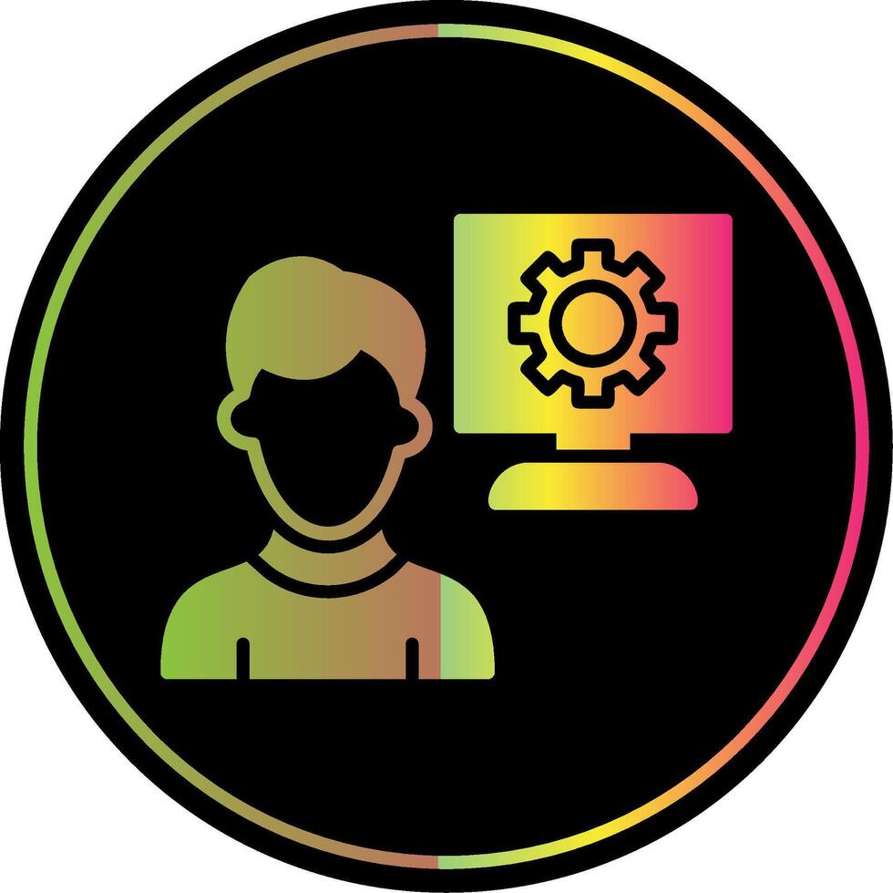 Air Engineer Glyph Due Color Icon Design vector