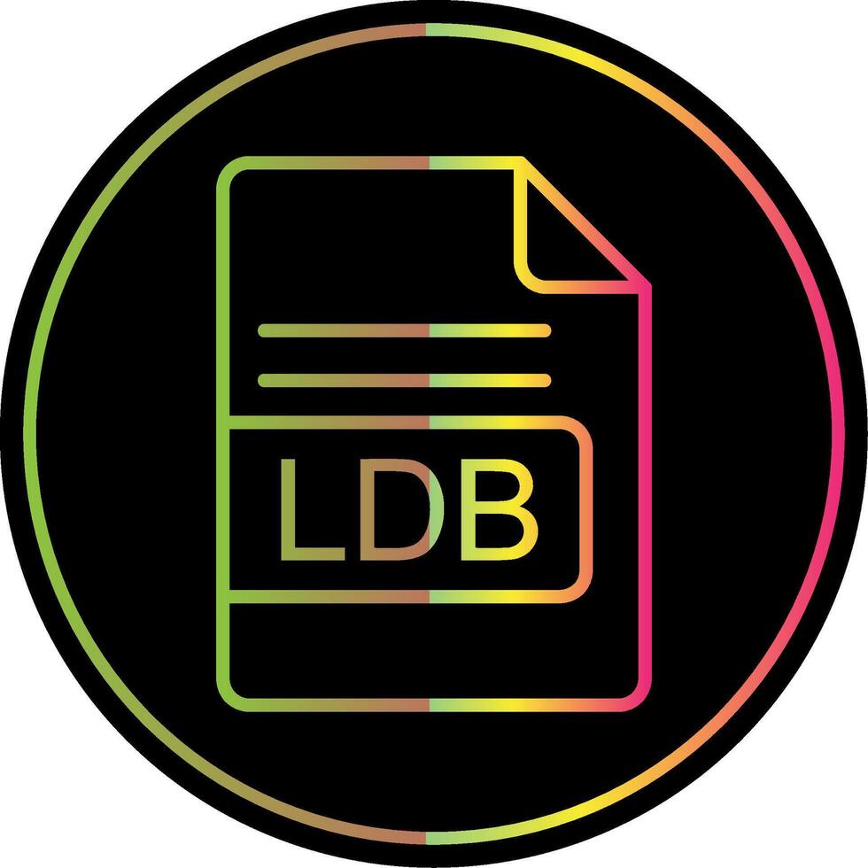 LDB File Format Line Gradient Due Color Icon Design vector