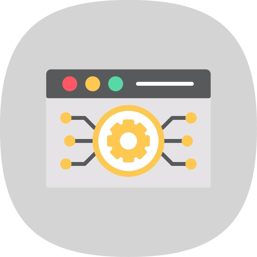 Website Algorithm Flat Curve Icon Design vector