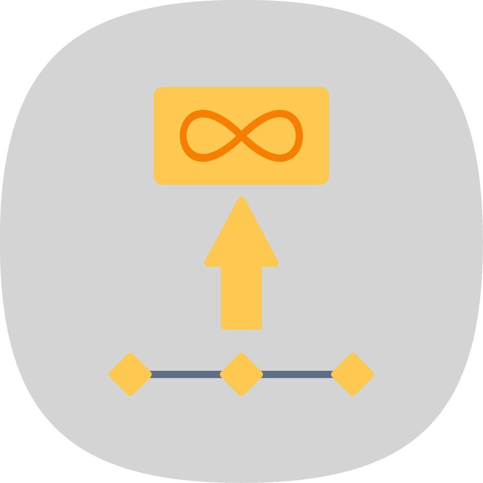 Unlimited Storage Flat Curve Icon Design vector