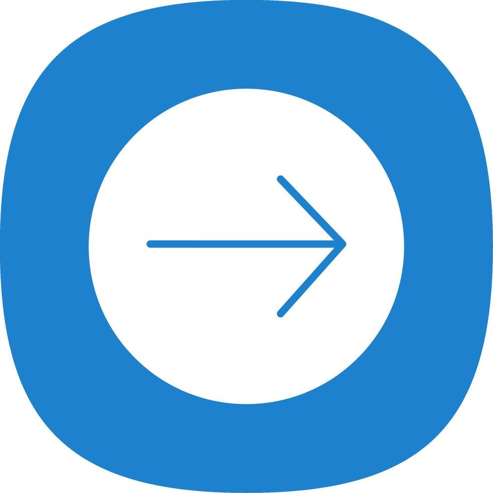 Right Arrow Glyph Curve Icon Design vector