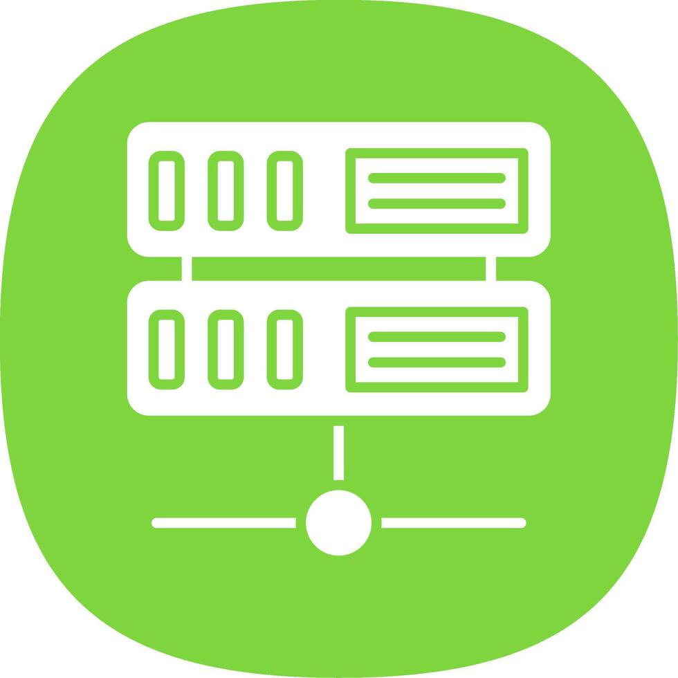 Server Glyph Curve Icon Design vector