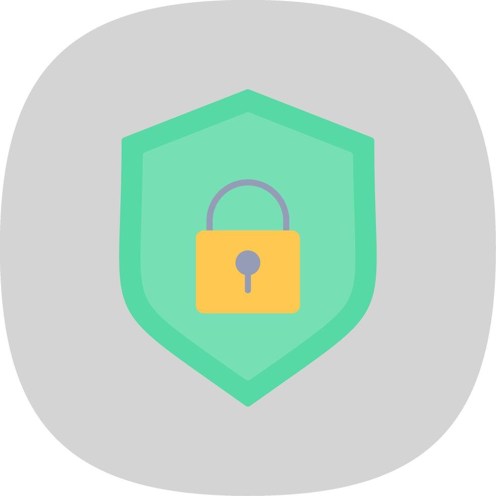 Database Protection Flat Curve Icon Design vector