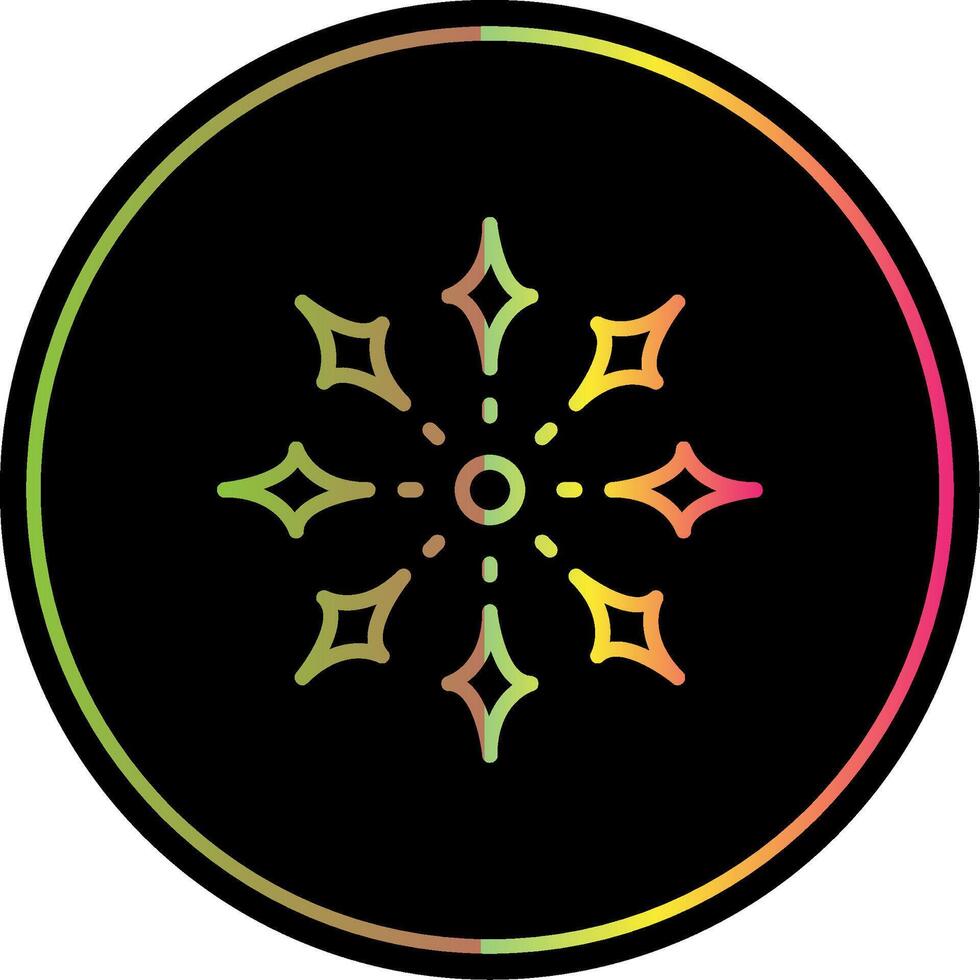 Firework Line Gradient Due Color Icon Design vector