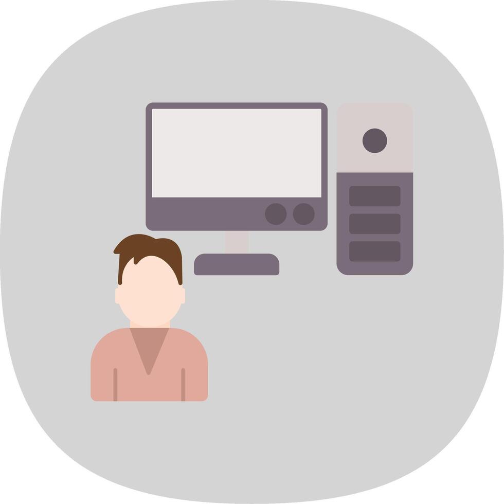 System Worker Flat Curve Icon Design vector