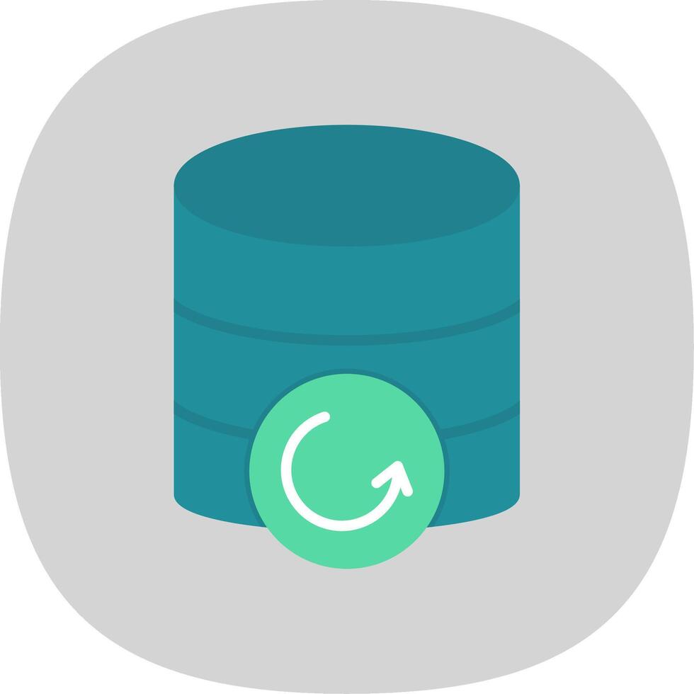 Database Backup Flat Curve Icon Design vector