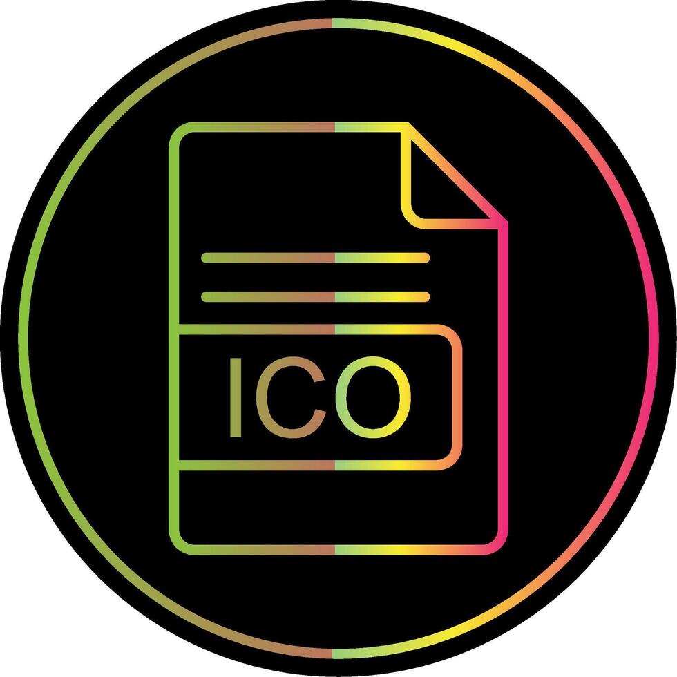 ICO File Format Line Gradient Due Color Icon Design vector
