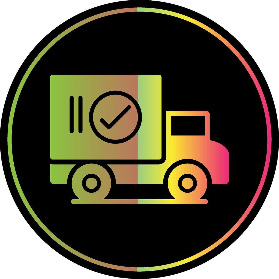 Approve Delivery Glyph Due Color Icon Design vector