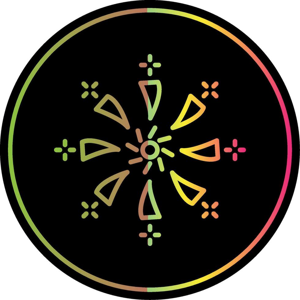 Firework Line Gradient Due Color Icon Design vector