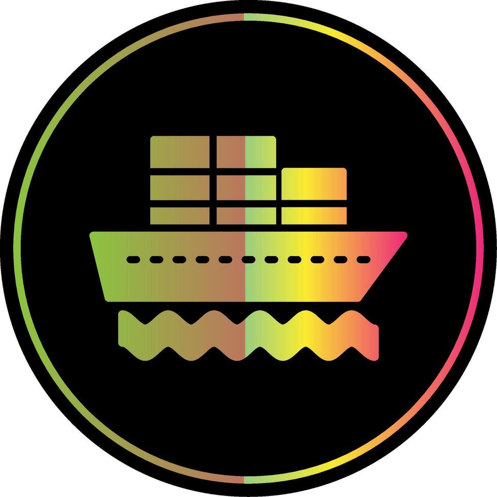 Container Ship Glyph Due Color Icon Design vector