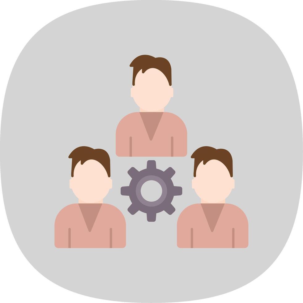 Team Management Flat Curve Icon Design vector