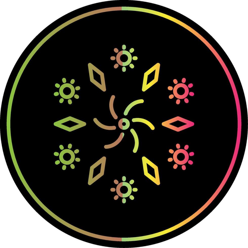 Firework Line Gradient Due Color Icon Design vector
