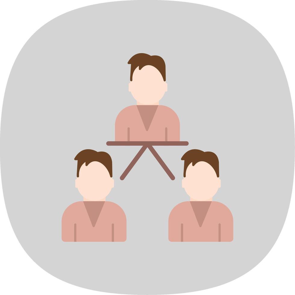 Seo Group Flat Curve Icon Design vector