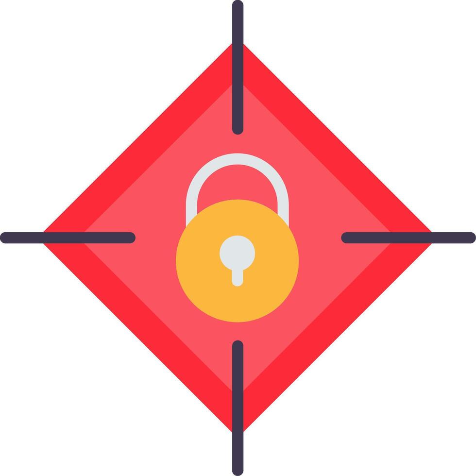 Target Secure Flat Curve Icon Design vector