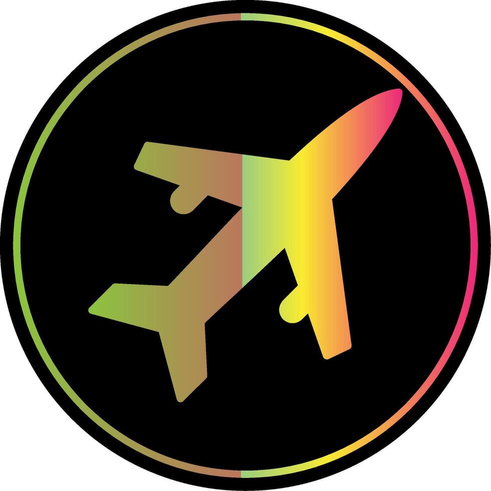 Old Plane Glyph Due Color Icon Design vector